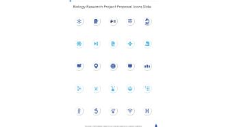 Biology Research Project Proposal Icons Slide One Pager Sample Example Document