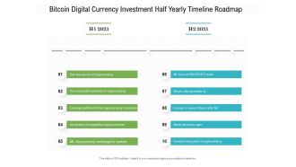 Bitcoin Digital Currency Investment Half Yearly Timeline Roadmap Formats