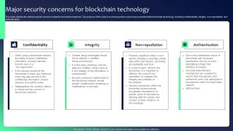 Blockchain Security Solutions Deployment Major Security Concerns For Blockchain Graphics PDF