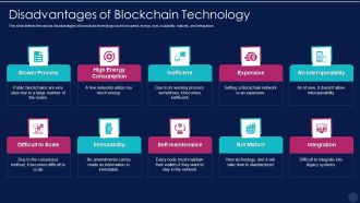 Icons Slide Blockchain Technology Framework IT Summary PDF