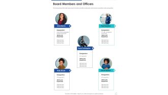 Board Members And Officers One Pager Documents
