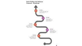 Book Printing And Release Proposal Roadmap One Pager Sample Example Document