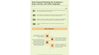 Book Proposal Workshop For Academics Book Overview One Pager Sample Example Document