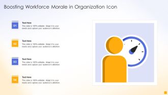 Boosting Workforce Morale In Organization Icon Ppt Model Designs PDF