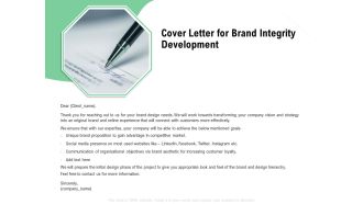 Brand Identification Designing Proposal Cover Letter For Brand Integrity Development Template PDF