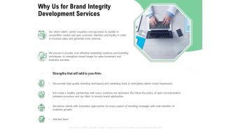 Brand Identification Designing Proposal Why Us For Brand Integrity Development Services Microsoft PDF
