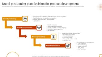 Brand Positioning Plan Decision For Product Development Demonstration PDF