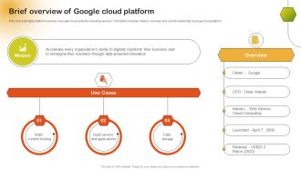 Brief Overview Of Google Cloud Platform Slides PDF