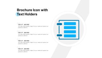 Brochure Icon With Text Holders Ppt PowerPoint Presentation Styles Microsoft