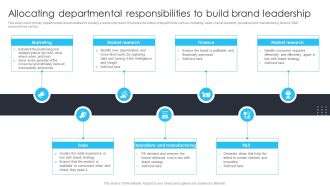 Building Brand Leadership Strategy To Dominate The Market Allocating Departmental Responsibilities To Build Brand Leadership Pictures PDF