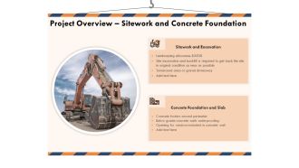 Building Engineering Services Proposal Project Overview Sitework And Concrete Foundation Portrait PDF