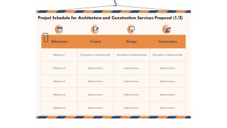 Building Engineering Services Proposal Project Schedule For Architecture And Construction Services Proposal Design Professional PDF