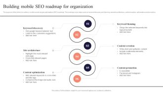 Building Mobile SEO Roadmap For Organization Performing Mobile SEO Audit To Analyze Web Traffic Microsoft PDF