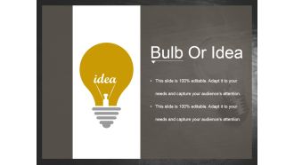 Bulb Or Idea Ppt PowerPoint Presentation Gallery Maker