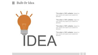 Bulb Or Idea Ppt PowerPoint Presentation Guide