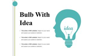 Bulb With Idea Ppt PowerPoint Presentation Ideas Slide