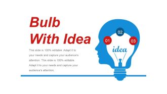 Bulb With Idea Ppt PowerPoint Presentation Show Background Designs