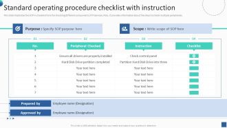 Bundle Of SOP Templates Standard Operating Procedure Checklist With Instruction Elements PDF
