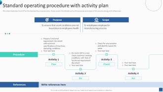 Bundle Of SOP Templates Standard Operating Procedure With Activity Plan Brochure PDF