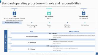 Bundle Of SOP Templates Standard Operating Procedure With Role And Responsibilities Demonstration PDF