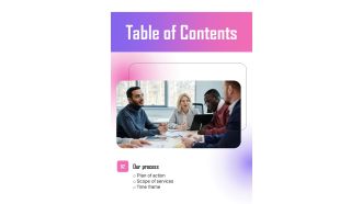 Business Brand Building Proposal Table Of Contents One Pager Sample Example Document