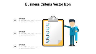 Business Criteria Vector Icon Ppt PowerPoint Presentation Styles Grid PDF