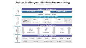 Business Data Management Model With Governance Strategy Ppt PowerPoint Presentation Gallery Slide Download PDF