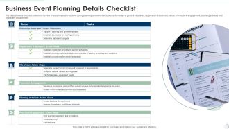 Business Event Planning Details Checklist Topics PDF