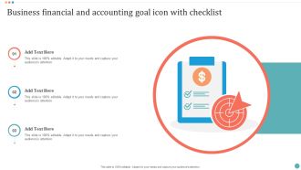 Business Financial And Accounting Goal Icon With Checklist Graphics PDF