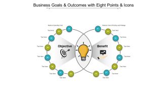 Business Goals And Outcomes With Eight Points And Icons Ppt PowerPoint Presentation Infographic Template Brochure