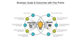 Business Goals And Outcomes With Five Points Ppt PowerPoint Presentation Summary Layout Ideas