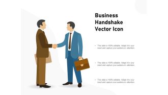Business Handshake Vector Icon Ppt PowerPoint Presentation Model Guide