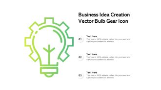Business Idea Creation Vector Bulb Gear Icon Ppt PowerPoint Presentation Layouts Examples PDF