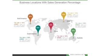 Business Locations With Sales Generation Percentage Good Ppt Example