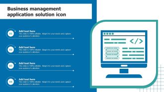 Business Management Application Solution Icon Introduction PDF