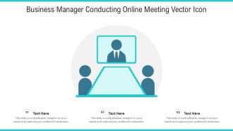 Business Manager Conducting Online Meeting Vector Icon Ppt PowerPoint Presentation Gallery Good PDF
