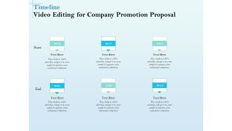 Business Marketing Video Making Timeline Video Editing For Company Promotion Proposal Download PDF