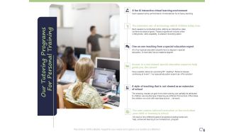 Business Model For E Tutoring Services Proposal Our Tutoring Programs For Personal Training Brochure PDF