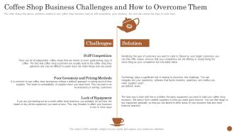 Business Model Opening Restaurant Coffee Shop Business Challenges And How To Overcome Them Portrait PDF