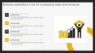 Business Operations Icon For Increasing Sales And Revenue Information PDF