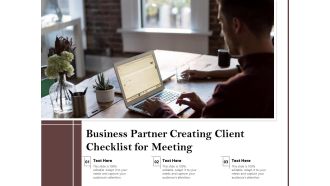 Business Partner Creating Client Checklist For Meeting Ppt PowerPoint Presentation Icon Vector PDF