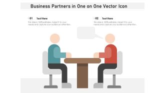 Business Partners In One On One Vector Icon Ppt PowerPoint Presentation File Layouts PDF