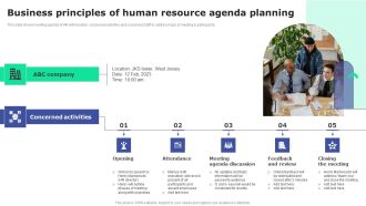 Business Principles Of Human Resource Agenda Planning Formats PDF