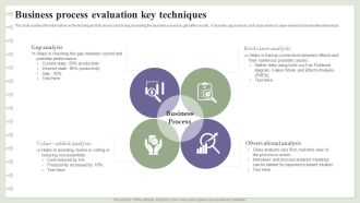 Business Process Evaluation Key Techniques Ppt Summary Sample PDF