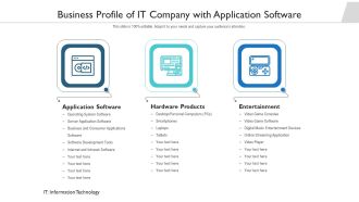 Business Profile Of It Company With Application Software Ppt PowerPoint Presentation Gallery Layout Ideas PDF