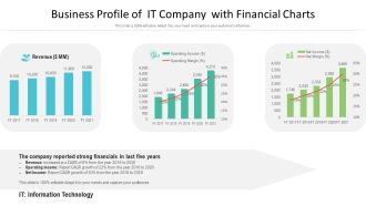 Business Profile Of It Company With Financial Charts Ppt PowerPoint Presentation Model Ideas PDF