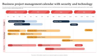 Business Project Management Calendar With Security And Technology Ppt Outline Clipart PDF