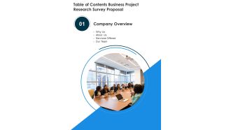 Business Project Research Survey Proposal Table Of Contents One Pager Sample Example Document
