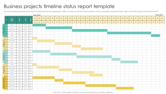 Business Projects Timeline Status Report Template Template PDF