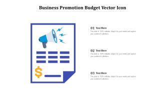 Business Promotion Budget Vector Icon Ppt PowerPoint Presentation Infographics Grid PDF